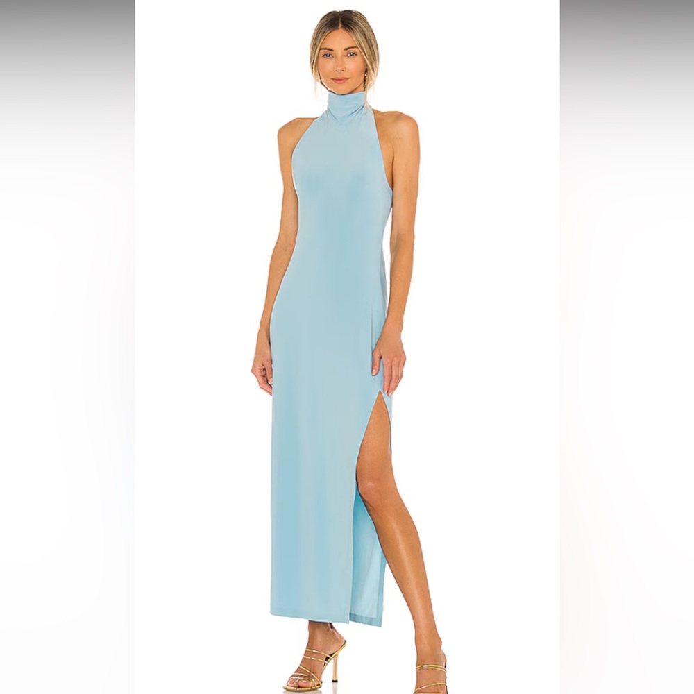 Halter Turtle Side Side Slit Gown